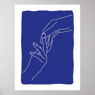 Arte de manos abstractas de línea minimalista mode