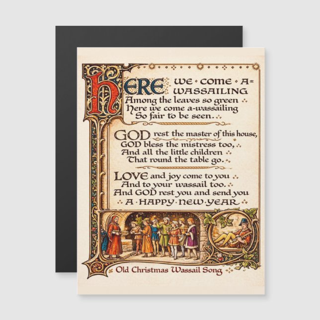 Arte de Manuscrito Iluminado de la Canción Antigua (Anverso/Reverso)