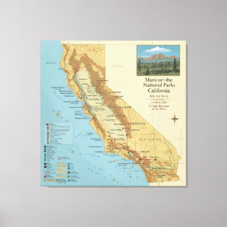 Arte de Mapa Antiguo de Parques Nacionales de Cali