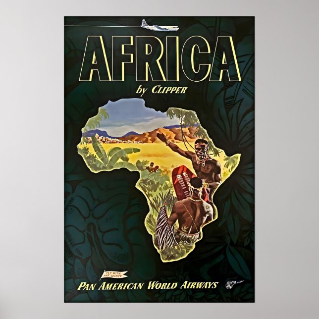 Arte de Mapa de África Impresión Africana Pos de V (Frente)