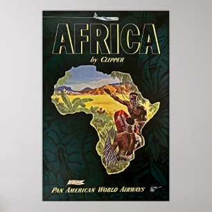 Arte de mapa de África Impresión africana Póster d