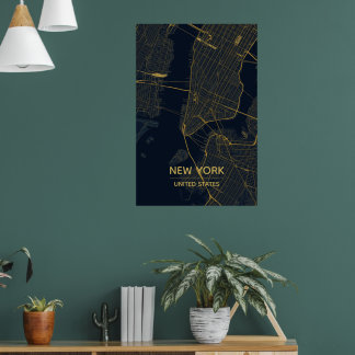 Arte de mapa de carreteras vintage de la ciudad de