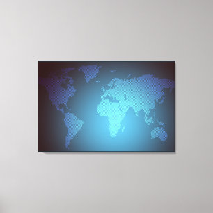 Arte de mapa mundial gradiente de punto digital
