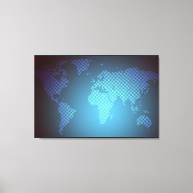 Arte de mapa mundial gradiente de punto digital (Anverso)
