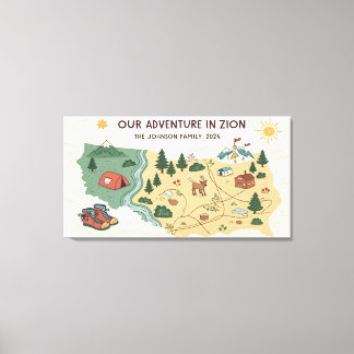 Arte de mapa personalizado de la aventura de Sion