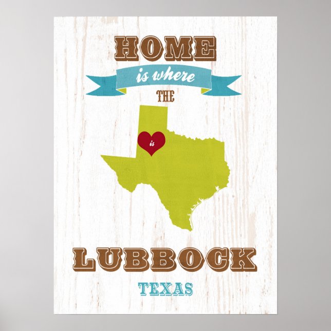Arte de mapas estatales de Texas - Arte de la Lubb (Frente)