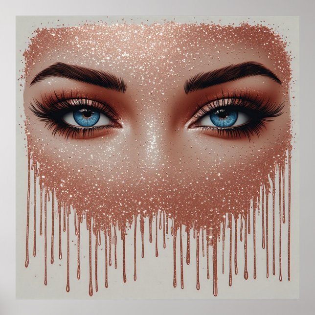 💎 Arte de Maquillaje con Drip de Oro Rosa para Do (Frente)