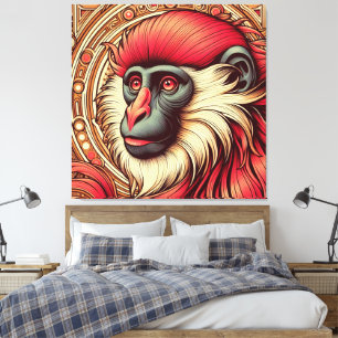 ARTE DE MARCO DE MONKEY COLOBUS ROJO