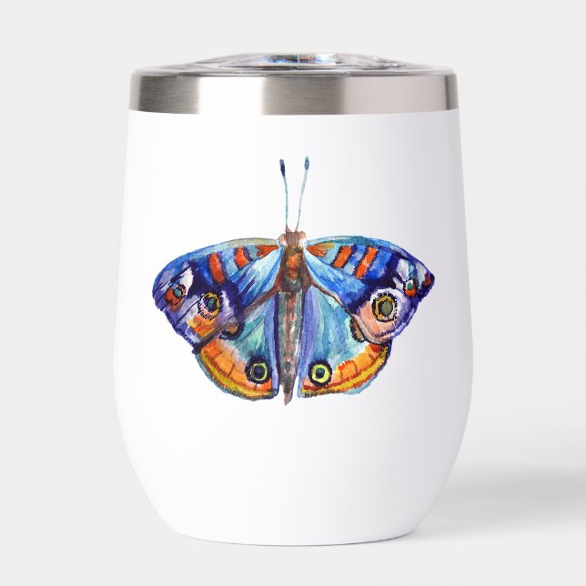 Arte de mariposa acuarela azul (Frente)