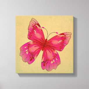 Arte de mariposa oriental de color rosa