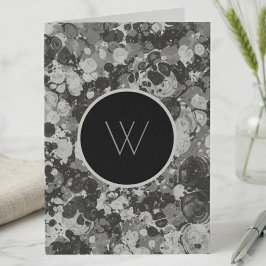 Arte de mármol con tinta negra y blanca monogramad
