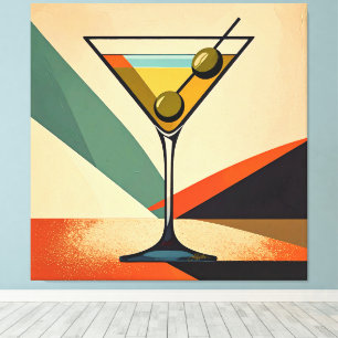 Arte de Martini con Bloques de Color Moderno de Mi