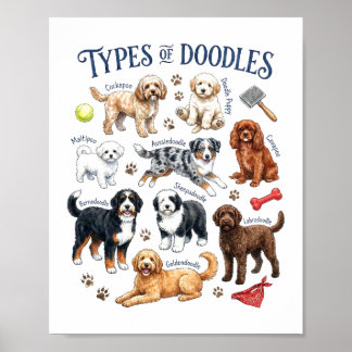 Arte de mascotas cachorro acuarela Doodle Dogs