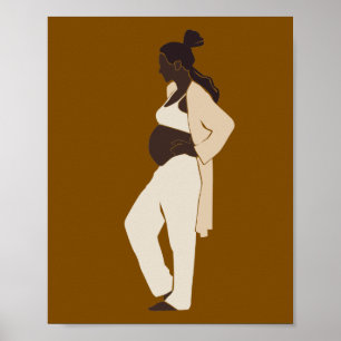 Arte de maternidad Silueta de mujer embarazada abs