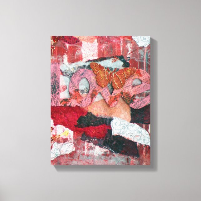 Arte de medios mixtos Red Love Butfly (Anverso)