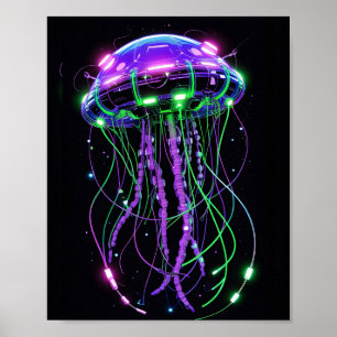 arte de medusa neón Cyberpunk