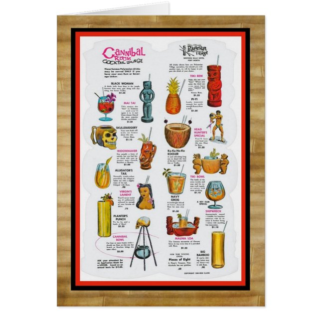 ¡Arte de menú de Tiki Vintage! (Frente)