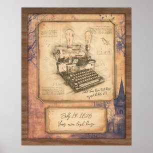 Arte de moda antiguo vintage, regalo de autor/escr