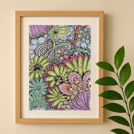Arte de Moda floral intrincada a mano