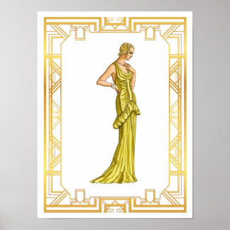 Arte de moda Gold Hollywood de los años 30