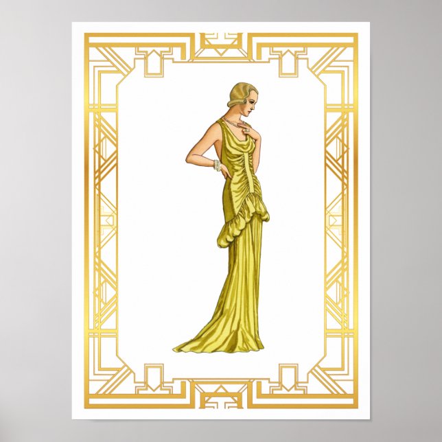 Arte de moda Gold Hollywood de los años 30 (Frente)