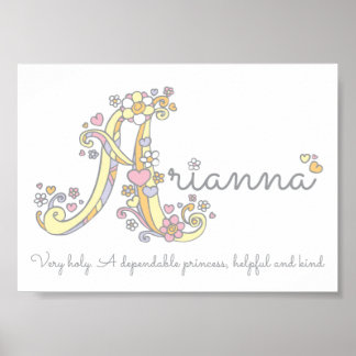 Arte de monograma Arianna chicas nombre poster