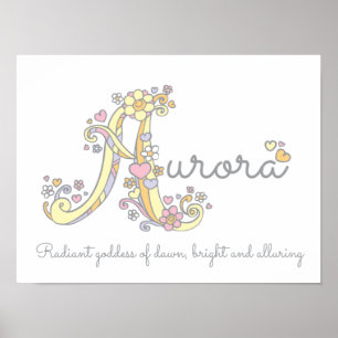 Arte de monograma Aurora chicas nombre poster