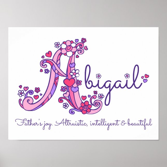 Arte de monograma El nombre de los chicas de Abiga (Frente)