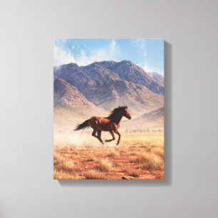 Arte de montaña del desierto de Mustang al galope
