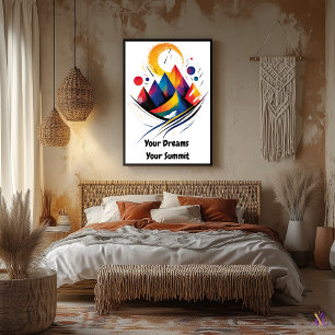 Arte de Montaña Minimalista Motivacional Abstracto