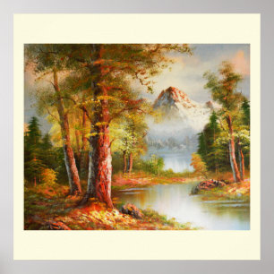 Arte de montaña y paisaje fluvial