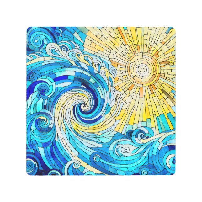 Arte de mosaico de Ocean Wave Sun (Anverso)