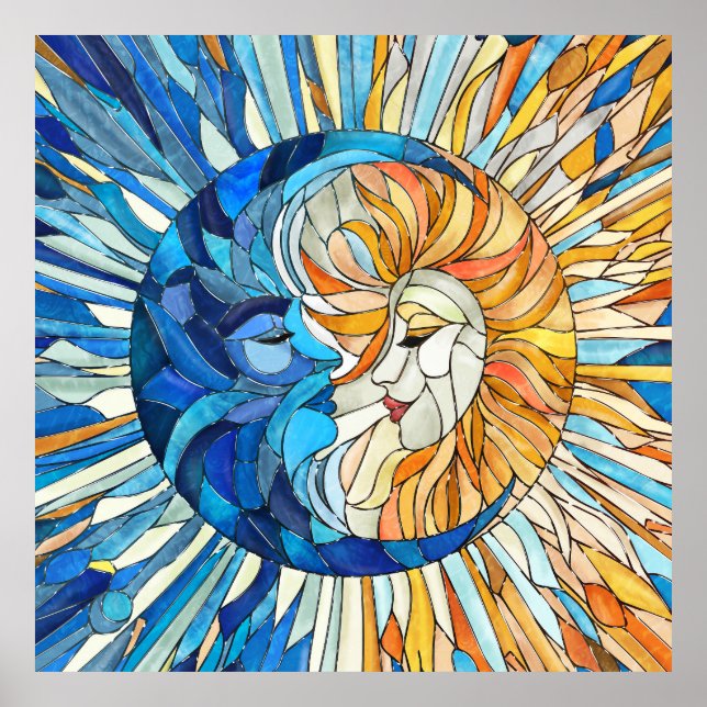 Arte de mosaico de sol y luna (Frente)
