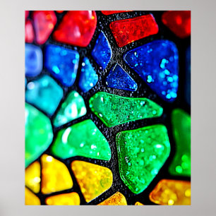 Arte de mosaico de vidrio de arcoíris brillante