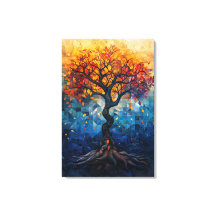 Arte de mosaico geométrico de árbol de otoño respl