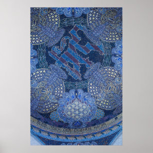 Arte de mosaico ornamentado azul, Alemania