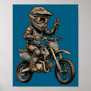 Arte de motocicleta de tierra linda piloto motocro