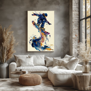 Arte de movimiento dinámico de esquiador acuático 