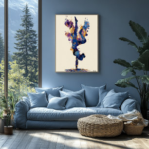 Arte de Movimiento Moderno – Gimnasta de Tinta Flu