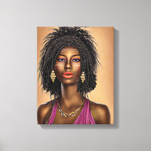 Arte de mujer princesa africana negra hermosa