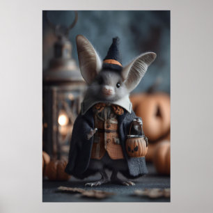 Arte de murciélago caprichoso de Halloween, disfra