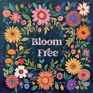 Arte De Muro Cuto Para Chicas - Flores Folclóricas