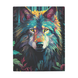 Arte de Muro de Vida Silvestre Poligonal Wolf Love
