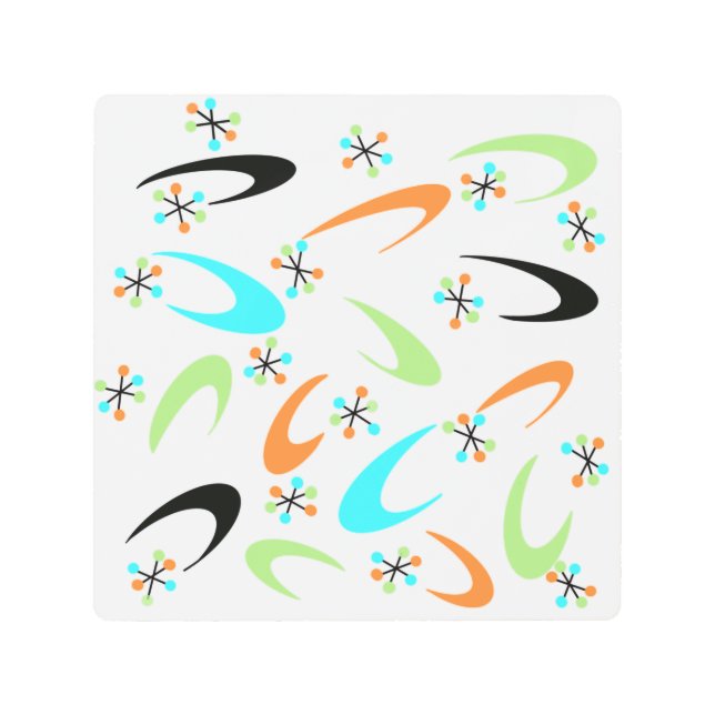 Arte de Muro Metalizado Atómica de Mediados del Si (Anverso)