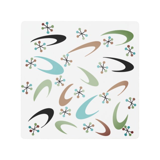 Arte de Muro Metalizado Atómica de Mediados del Si (Anverso)