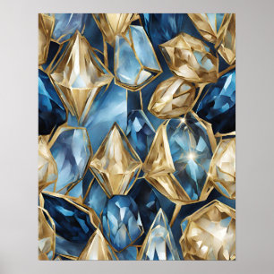 ARTE DE MURO MOSAICO DE ORO AZUL CRISTAL