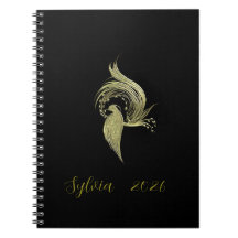 Arte de naturaleza elegante en cuaderno negro