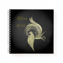 Arte de naturaleza elegante en cuadernos negros