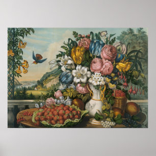 Arte de Naturaleza Muerta Floral y Frutal Victoria