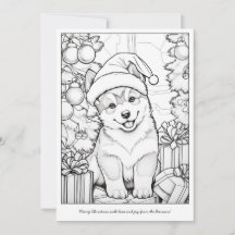 Arte de Navidad de Perro Lindo para Colorear